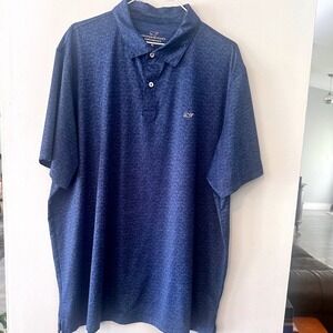 Vineyard Vines Men's XL Performance Polo Shirt Blue Pattern Golf‎